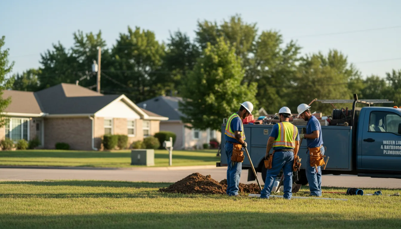 Residential water line and bathroom plumbing service in Tomball, TX